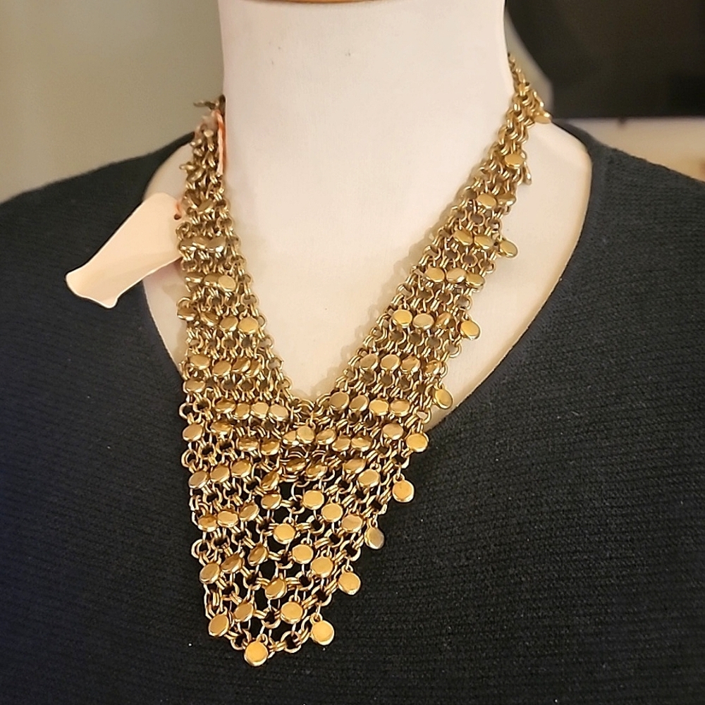 Vintage Chainmaille Goldtone Necklace.